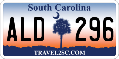 SC license plate ALD296