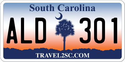 SC license plate ALD301
