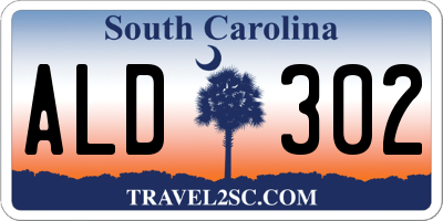 SC license plate ALD302