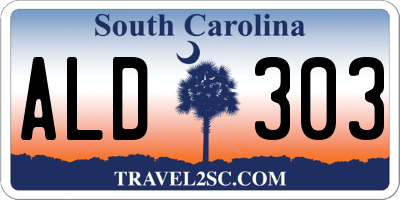 SC license plate ALD303