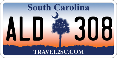 SC license plate ALD308