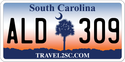 SC license plate ALD309
