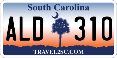 SC license plate ALD310