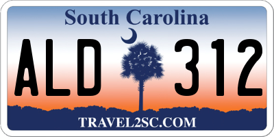 SC license plate ALD312