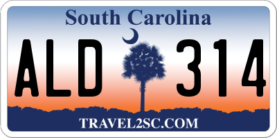 SC license plate ALD314