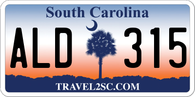 SC license plate ALD315