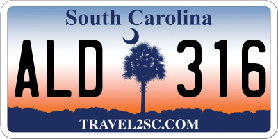 SC license plate ALD316