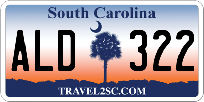 SC license plate ALD322