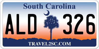 SC license plate ALD326