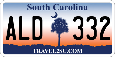 SC license plate ALD332