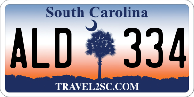 SC license plate ALD334