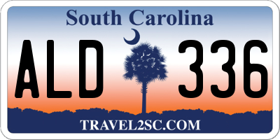 SC license plate ALD336