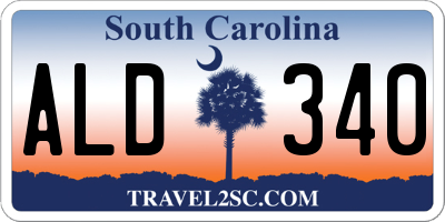 SC license plate ALD340