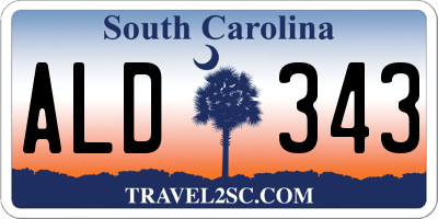 SC license plate ALD343