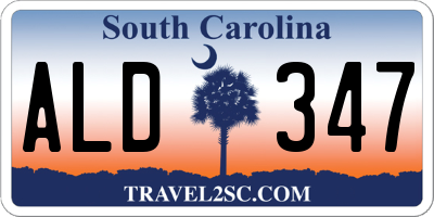 SC license plate ALD347