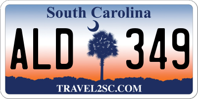 SC license plate ALD349