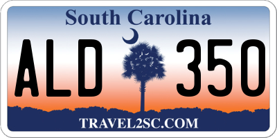 SC license plate ALD350