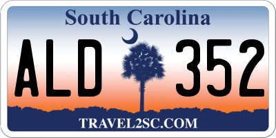 SC license plate ALD352