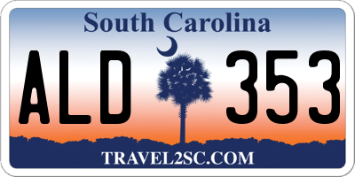 SC license plate ALD353