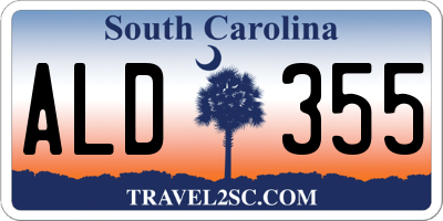 SC license plate ALD355