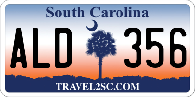 SC license plate ALD356