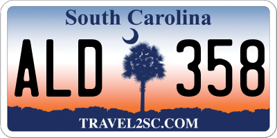 SC license plate ALD358