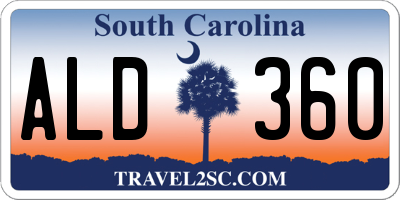 SC license plate ALD360