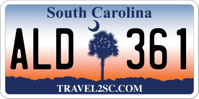 SC license plate ALD361