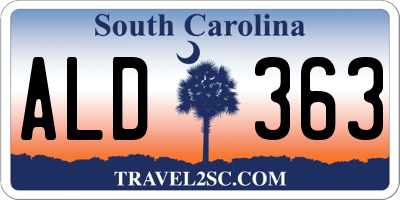 SC license plate ALD363