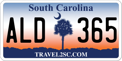 SC license plate ALD365