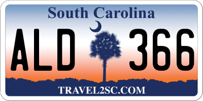 SC license plate ALD366