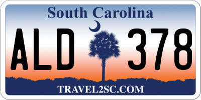 SC license plate ALD378