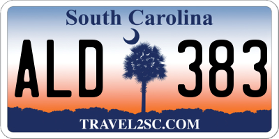 SC license plate ALD383