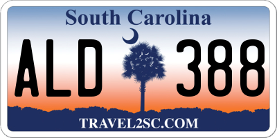 SC license plate ALD388