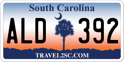 SC license plate ALD392