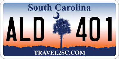 SC license plate ALD401