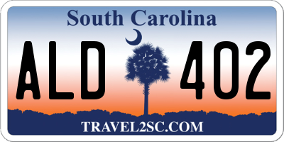 SC license plate ALD402