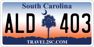 SC license plate ALD403