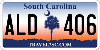 SC license plate ALD406