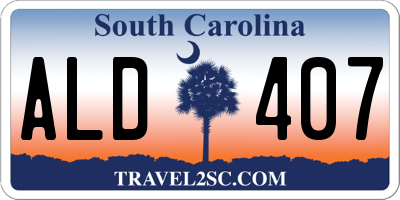 SC license plate ALD407