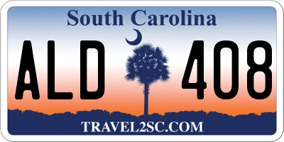 SC license plate ALD408