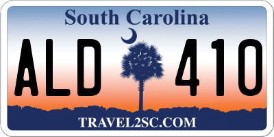 SC license plate ALD410