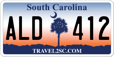 SC license plate ALD412