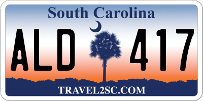 SC license plate ALD417