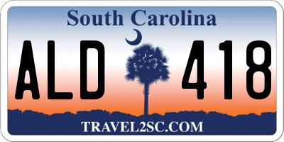 SC license plate ALD418