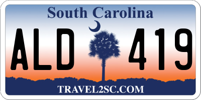 SC license plate ALD419