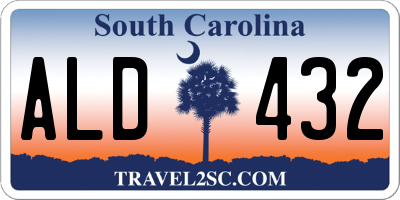 SC license plate ALD432