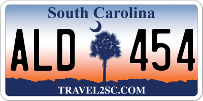 SC license plate ALD454