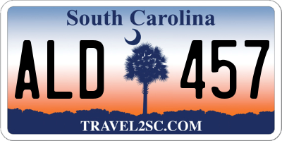 SC license plate ALD457