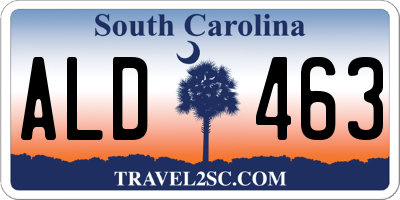SC license plate ALD463